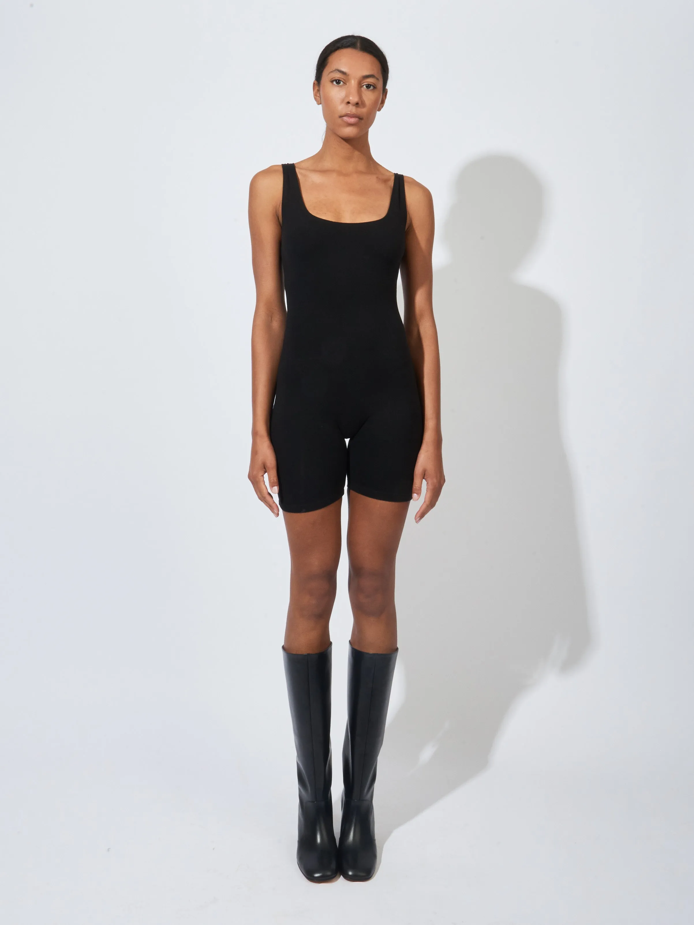 Black Via Olympia Short Unitard